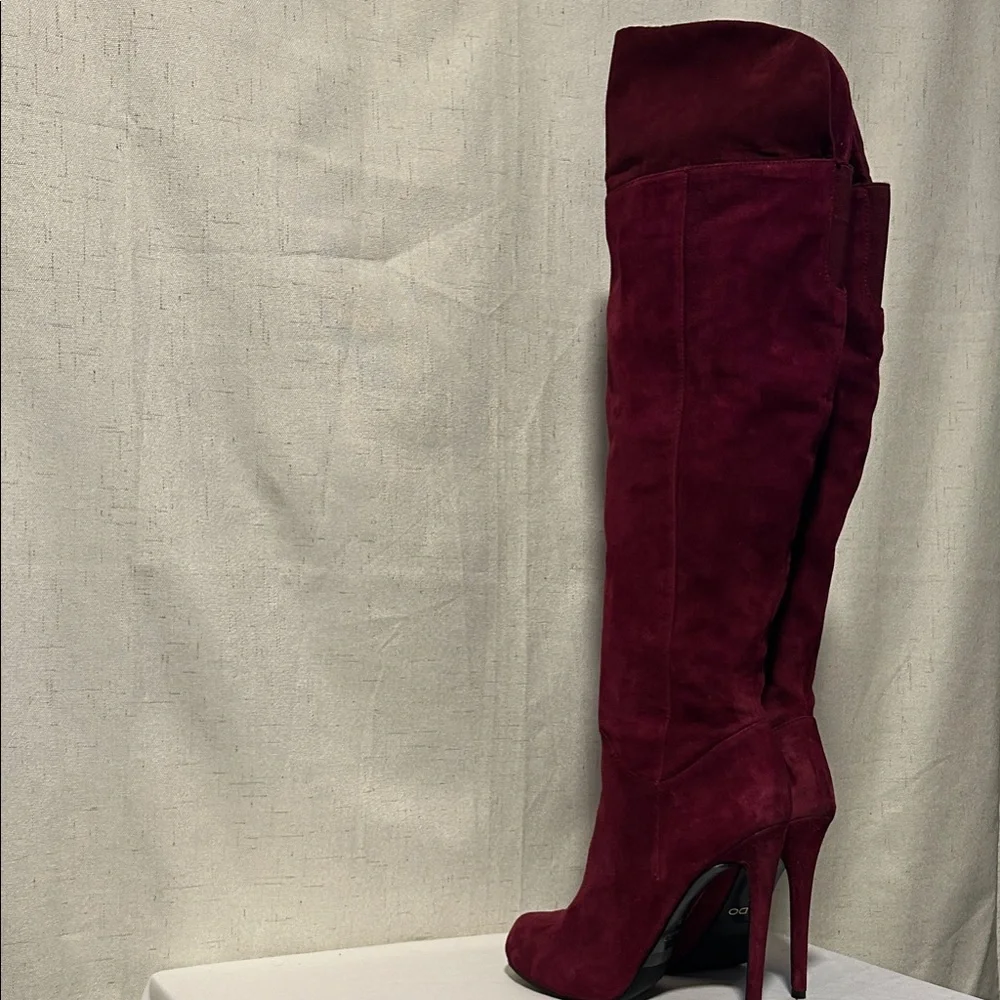 ALDO Scarlet Red Faux Suede Over-The-Knee